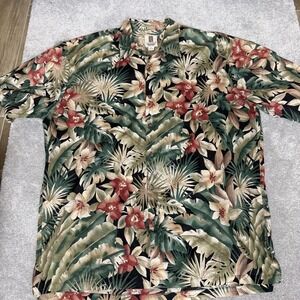 Tori Richard Shirt Mens XL Multicolor Floral Hawaiian Cotton Lawn Camp Collar